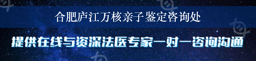 合肥庐江万核亲子鉴定咨询处